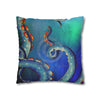 Octopus Cosmic Galaxy Stars Nebula Art Spun Polyester Square Pillow Case Home Decor
