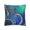 Octopus Cosmic Galaxy Stars Nebula Art Spun Polyester Square Pillow Case Home Decor