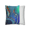 Octopus Cosmic Galaxy Stars Nebula Art Spun Polyester Square Pillow Case Home Decor