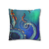 Octopus Cosmic Galaxy Stars Nebula Art Spun Polyester Square Pillow Case Home Decor