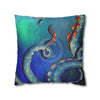 Octopus Cosmic Galaxy Stars Nebula Art Spun Polyester Square Pillow Case Home Decor