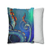 Octopus Cosmic Galaxy Stars Nebula Art Spun Polyester Square Pillow Case Home Decor