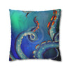 Octopus Cosmic Galaxy Stars Nebula Art Spun Polyester Square Pillow Case Home Decor