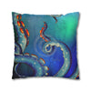 Octopus Cosmic Galaxy Stars Nebula Art Spun Polyester Square Pillow Case Home Decor