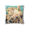 Octopus In Kelp Watercolor Art Spun Polyester Square Pillow Case 14 × Home Decor