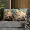 Octopus In Kelp Watercolor Art Spun Polyester Square Pillow Case Home Decor