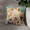 Octopus In Kelp Watercolor Art Spun Polyester Square Pillow Case Home Decor