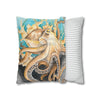 Octopus In Kelp Watercolor Art Spun Polyester Square Pillow Case Home Decor