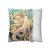 Octopus In Kelp Watercolor Art Spun Polyester Square Pillow Case Home Decor