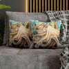 Octopus In Kelp Watercolor Art Spun Polyester Square Pillow Case Home Decor