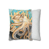 Octopus In Kelp Watercolor Art Spun Polyester Square Pillow Case Home Decor