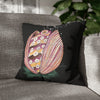 Octopus In The Shell Art Black Spun Polyester Square Pillow Case 18 × Home Decor