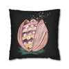 Octopus In The Shell Art Black Spun Polyester Square Pillow Case Home Decor