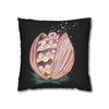 Octopus In The Shell Art Black Spun Polyester Square Pillow Case Home Decor