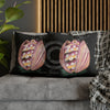 Octopus In The Shell Art Black Spun Polyester Square Pillow Case Home Decor