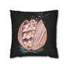 Octopus In The Shell Art Black Spun Polyester Square Pillow Case Home Decor