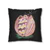 Octopus In The Shell Art Black Spun Polyester Square Pillow Case Home Decor