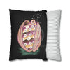 Octopus In The Shell Art Black Spun Polyester Square Pillow Case Home Decor