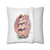 Octopus In The Shell Art White Spun Polyester Square Pillow Case Home Decor