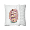 Octopus In The Shell Art White Spun Polyester Square Pillow Case Home Decor