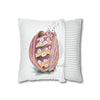 Octopus In The Shell Art White Spun Polyester Square Pillow Case Home Decor