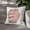 Octopus In The Shell Art White Spun Polyester Square Pillow Case Home Decor