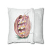 Octopus In The Shell Art White Spun Polyester Square Pillow Case Home Decor