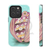 Octopus In The Shell Bubbles On Teal Art Mate Tough Phone Cases Iphone 14 Pro Case