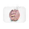 Octopus In The Shell Bubbles On White Art Bath Mat 24 × 17 Home Decor