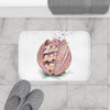 Octopus In The Shell Bubbles On White Art Bath Mat Home Decor