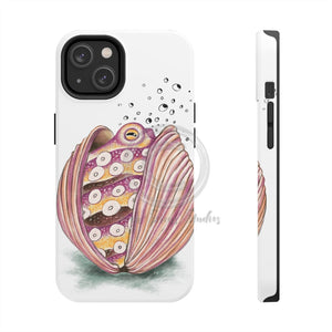 Octopus In The Shell Bubbles On White Art Mate Tough Phone Cases Iphone 14 Case
