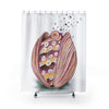 Octopus In The Shell Bubbles On White Art Shower Curtain 71 × 74 Home Decor