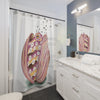 Octopus In The Shell Bubbles On White Art Shower Curtain Home Decor