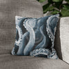 Octopus Kraken Blue Watercolor Art Spun Polyester Square Pillow Case 14 × Home Decor