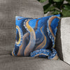 Octopus Kraken Blue Watercolor Art Spun Polyester Square Pillow Case 14 × Home Decor