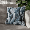 Octopus Kraken Blue Watercolor Art Spun Polyester Square Pillow Case 18 × Home Decor