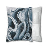 Octopus Kraken Blue Watercolor Art Spun Polyester Square Pillow Case Home Decor