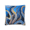 Octopus Kraken Blue Watercolor Art Spun Polyester Square Pillow Case Home Decor