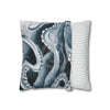 Octopus Kraken Blue Watercolor Art Spun Polyester Square Pillow Case Home Decor