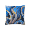 Octopus Kraken Blue Watercolor Art Spun Polyester Square Pillow Case Home Decor