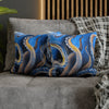 Octopus Kraken Blue Watercolor Art Spun Polyester Square Pillow Case Home Decor