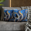 Octopus Kraken Blue Watercolor Art Spun Polyester Square Pillow Case Home Decor