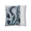 Octopus Kraken Blue Watercolor Art Spun Polyester Square Pillow Case Home Decor