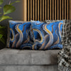 Octopus Kraken Blue Watercolor Art Spun Polyester Square Pillow Case Home Decor