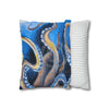 Octopus Kraken Blue Watercolor Art Spun Polyester Square Pillow Case Home Decor