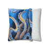 Octopus Kraken Blue Watercolor Art Spun Polyester Square Pillow Case Home Decor