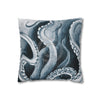 Octopus Kraken Blue Watercolor Art Spun Polyester Square Pillow Case Home Decor