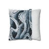 Octopus Kraken Blue Watercolor Art Spun Polyester Square Pillow Case Home Decor