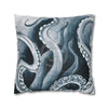 Octopus Kraken Blue Watercolor Art Spun Polyester Square Pillow Case Home Decor