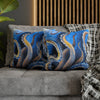 Octopus Kraken Blue Watercolor Art Spun Polyester Square Pillow Case Home Decor